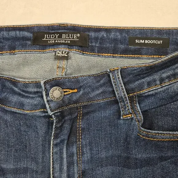 Judy Blue Women's 15/32 Slim Fit Bootcut JB88290-S Slit Hems 33 x 30 (34x29.5) - Picture 3 of 11